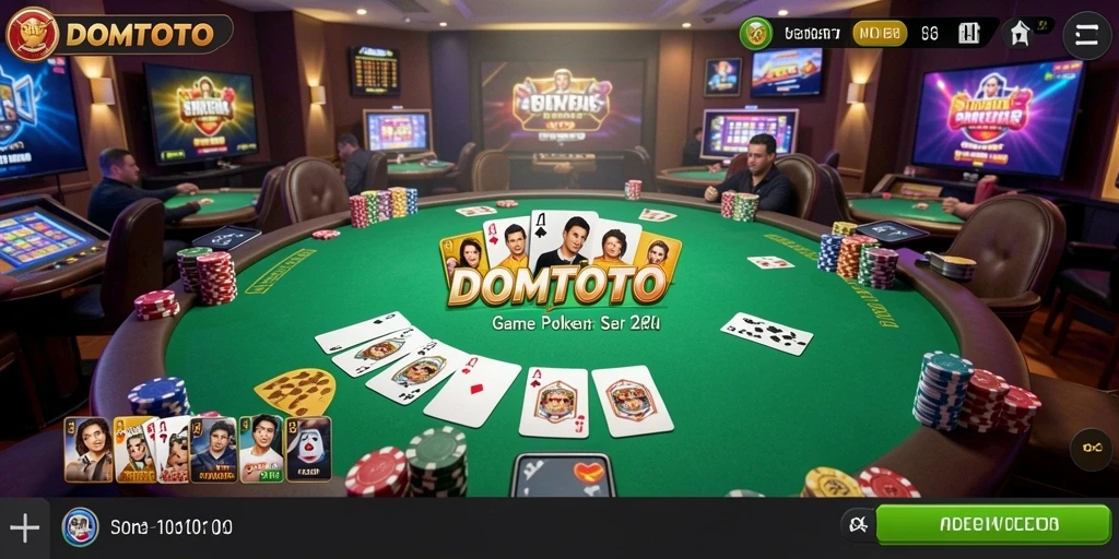 Screenshot gameplay DOMTOTO menampilkan keseruan permainan Poker.
