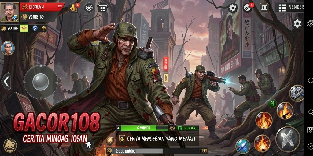 Tampilan gameplay menyeramkan GACOR108 dengan efek visual mencolok.