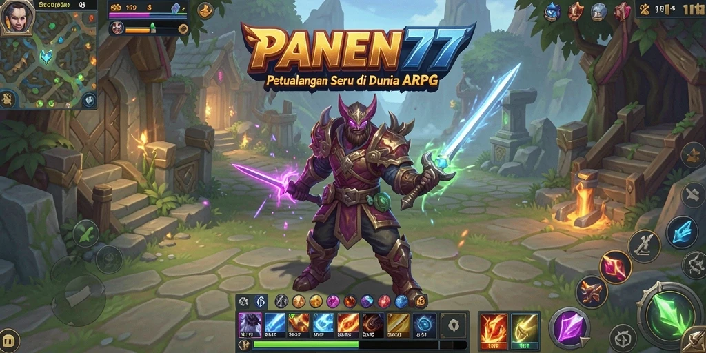 Tampilan seru gameplay ARPG PANEN77 dengan pertarungan epik.