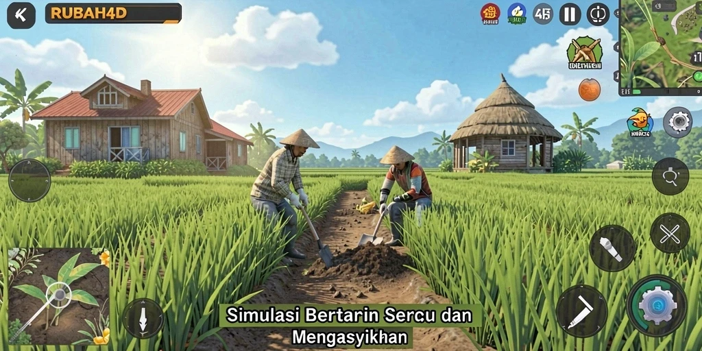 Tampilan gameplay seru di RUBAH4D dengan aktivitas bertani yang menarik.