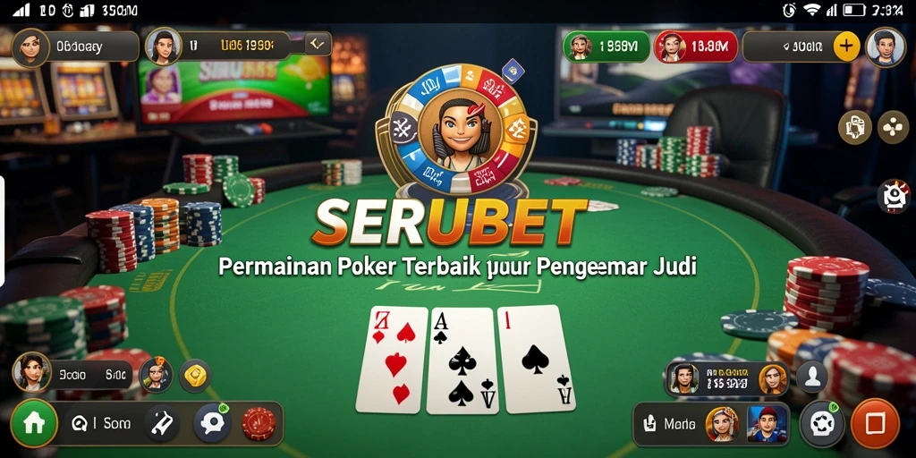 Screenshot SERUBET menampilkan pemain yang terlibat dalam permainan Poker yang menarik.