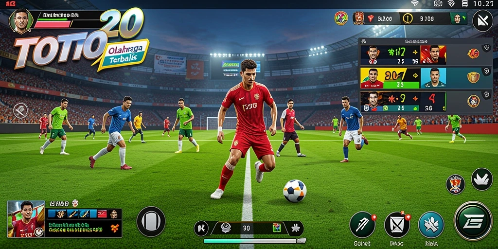 Tangkapan layar gameplay TOTO20 menampilkan aksi mendebarkan dalam pertandingan olahraga.