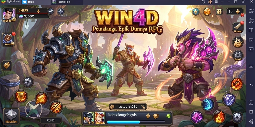 Tampilan dramatis dari pertarungan dalam gameplay RPG.