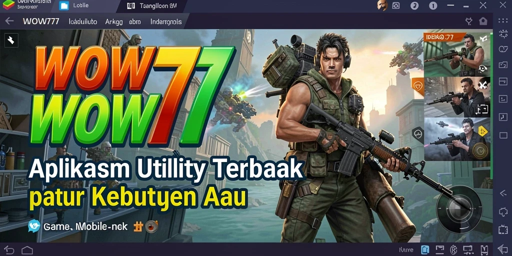 Screenshot WOW77 menampilkan antarmuka aplikasi Utility yang user-friendly.